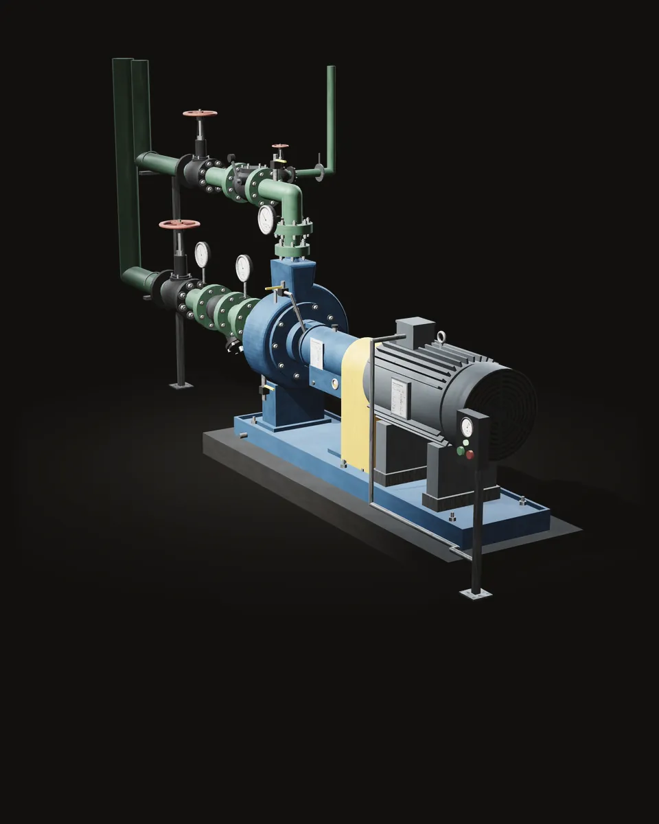 End suction centrifugal pump and motor