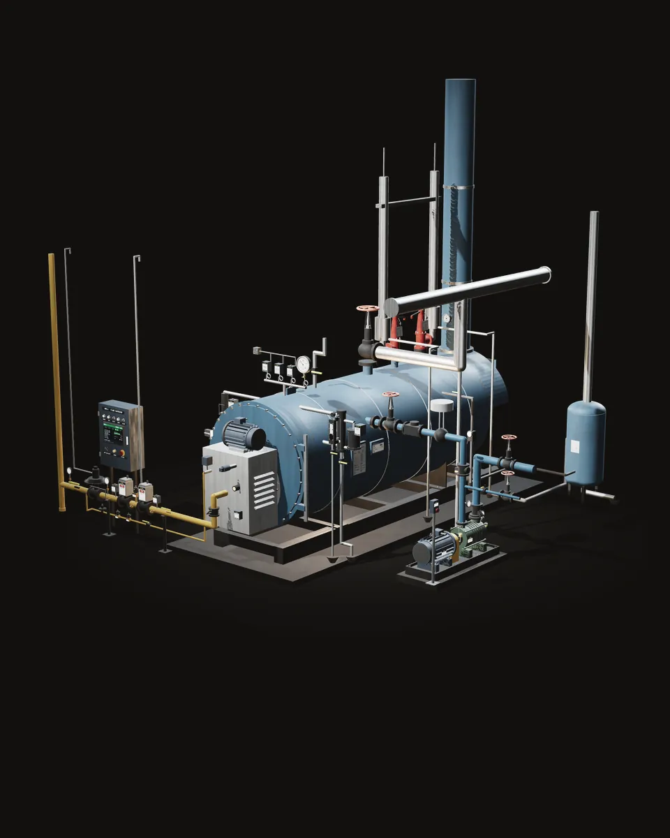 Scotch marine firetube steam boiler