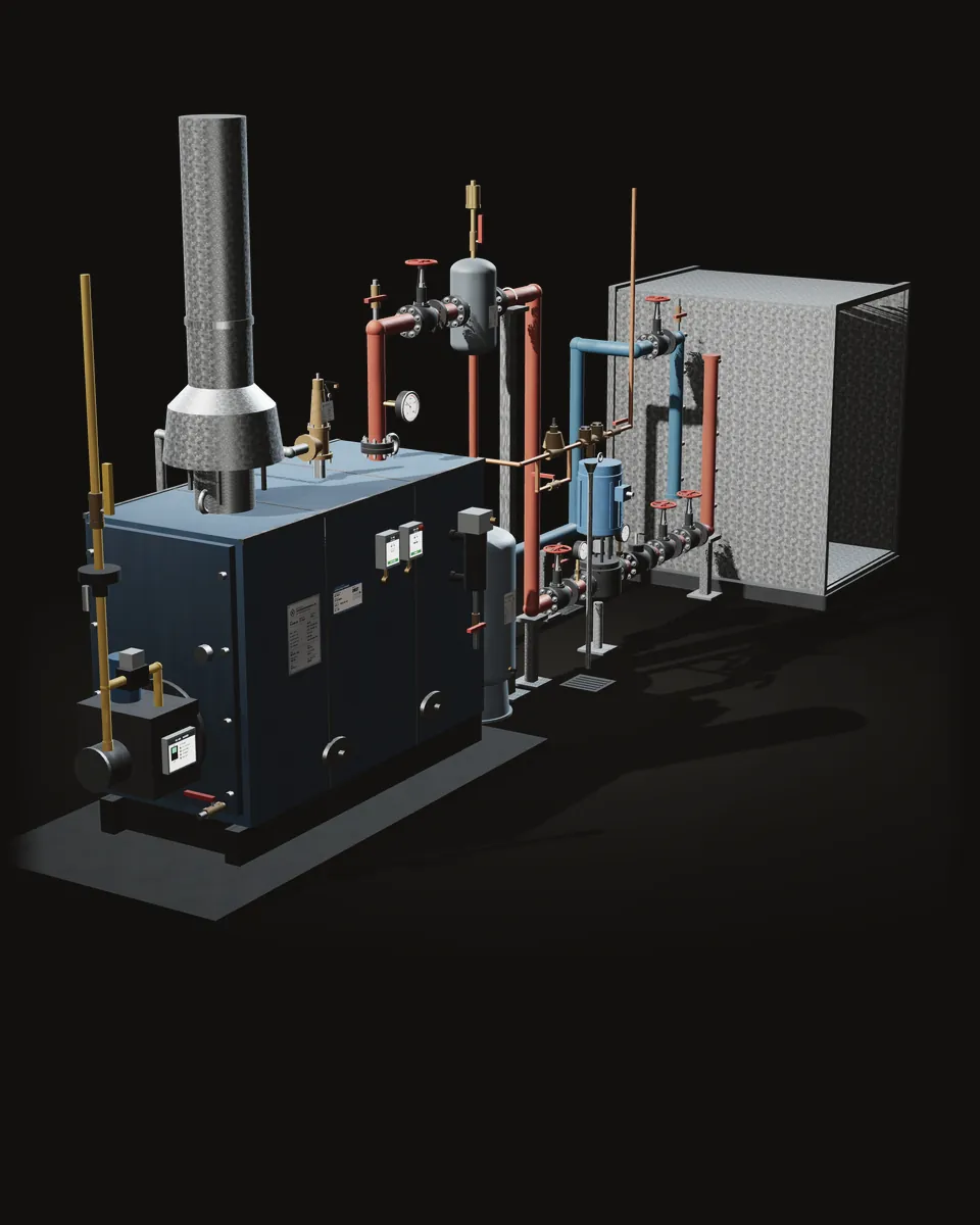 Low pressure hot water heating boiler and its loop