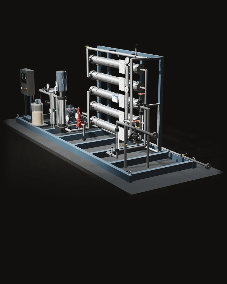 Two-stage reverse osmosis skid