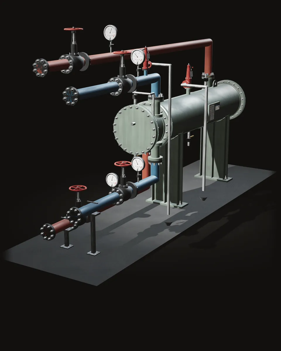 Floating-head shell and tube heat exchanger